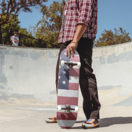 Skateboard Bandera de Estados Unidos Malla Geométrica Red Whi