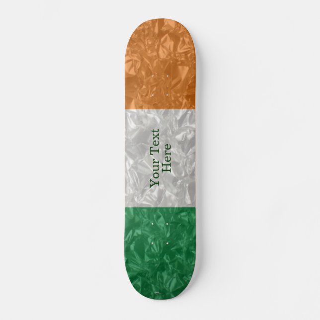 Skateboard Bandera de Irlanda - Destrozada (Anverso)