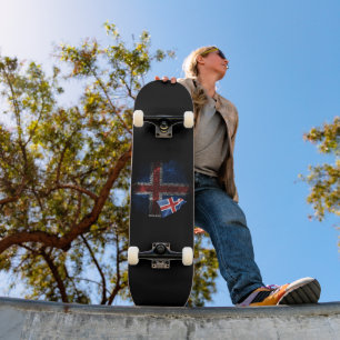 Skateboard bandera de Islandia