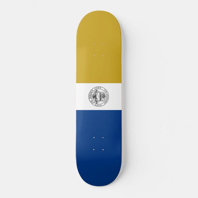 Skateboard Bandera de Jersey City (Nueva Jersey) (Anverso)
