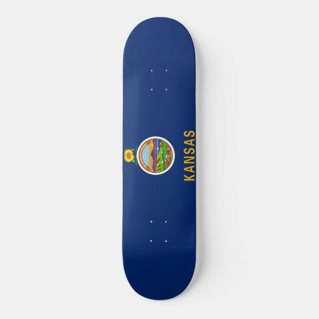 Skateboard Bandera de Kansas (Anverso)