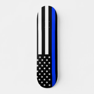 Skateboard Bandera de la policía delgada de la línea azul