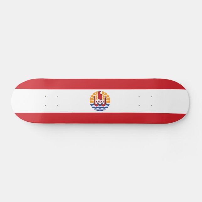 Skateboard Bandera de la Polinesia Francesa (Horz)