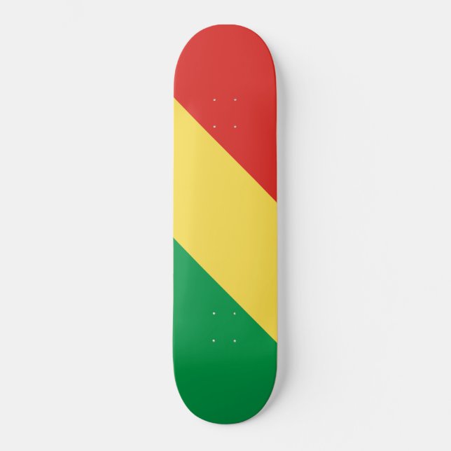 Skateboard Bandera de la República del Congo (Anverso)