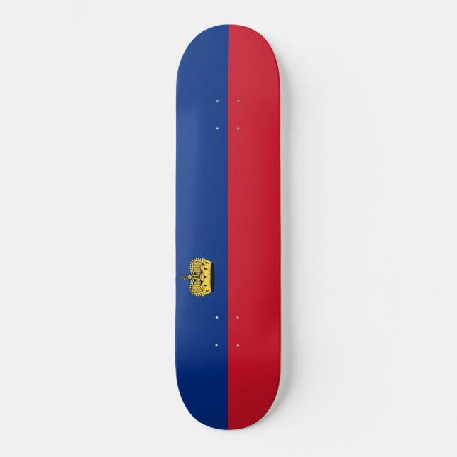 Skateboard Bandera de Liechtenstein (Anverso)