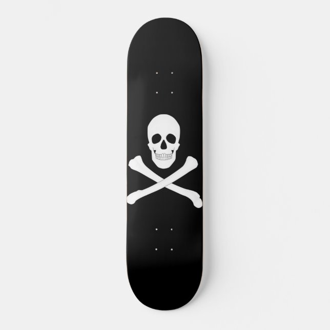 Skateboard Bandera de los piratas (cráneo y cruces) (Anverso)
