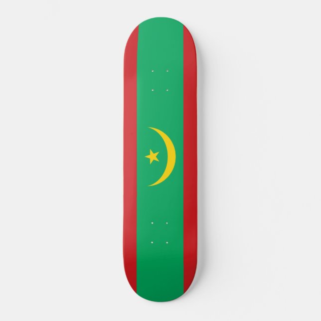 Skateboard Bandera de Mauritania (Anverso)