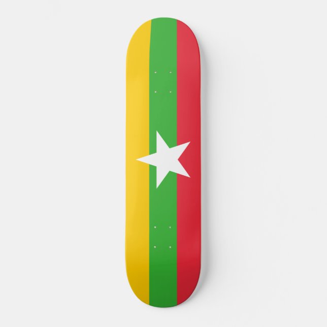Skateboard Bandera de Myanmar (Birmania) (Anverso)
