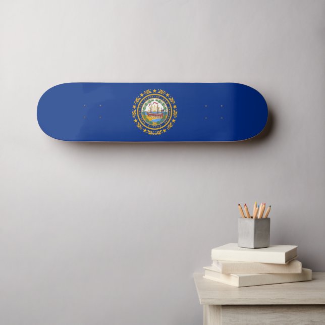 Skateboard Bandera de Nuevo Hampshire (Arte de pared (horz))