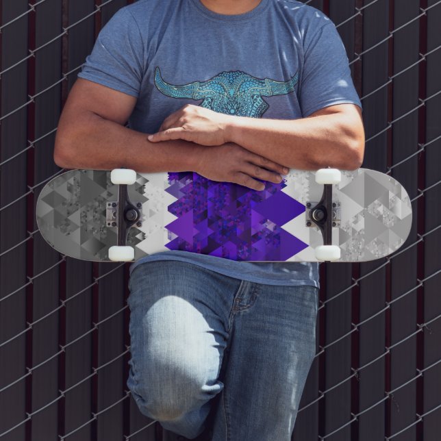 Skateboard Bandera de orgullo Boho Geométrico Mod Retro Greyg (Exterior 3)