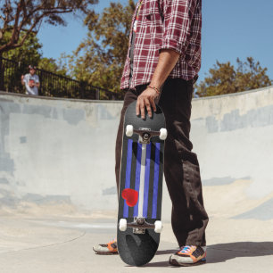 Skateboard bandera de orgullo de cuero de SlipperyJoe's negro