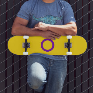 Skateboard Bandera de orgullo intersexual de SlipperyJoe's fo