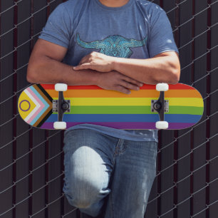 Skateboard Bandera de orgullo intersexual de SlipperyJoe's fo