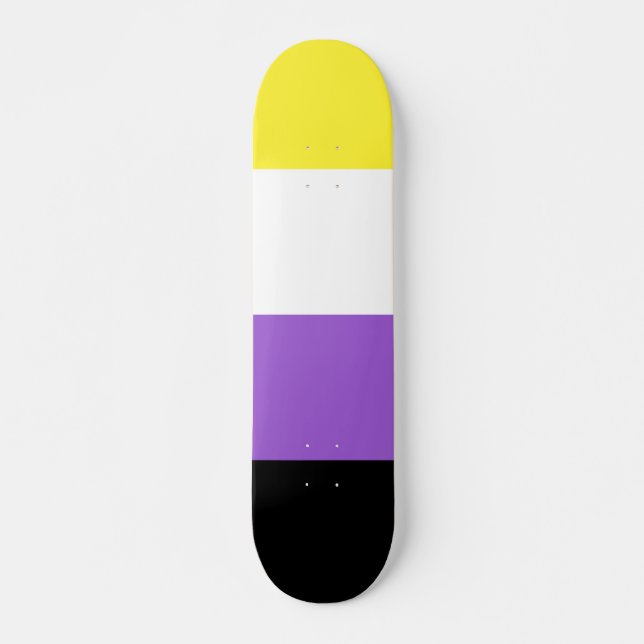 Skateboard Bandera de Orgullo no binaria (Anverso )