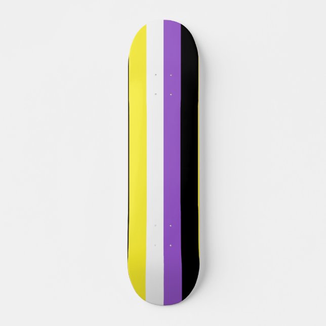 Skateboard Bandera de Orgullo no binaria (Anverso )