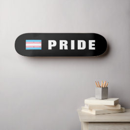 Skateboard Bandera de orgullo transgénero arcoíris de texto p