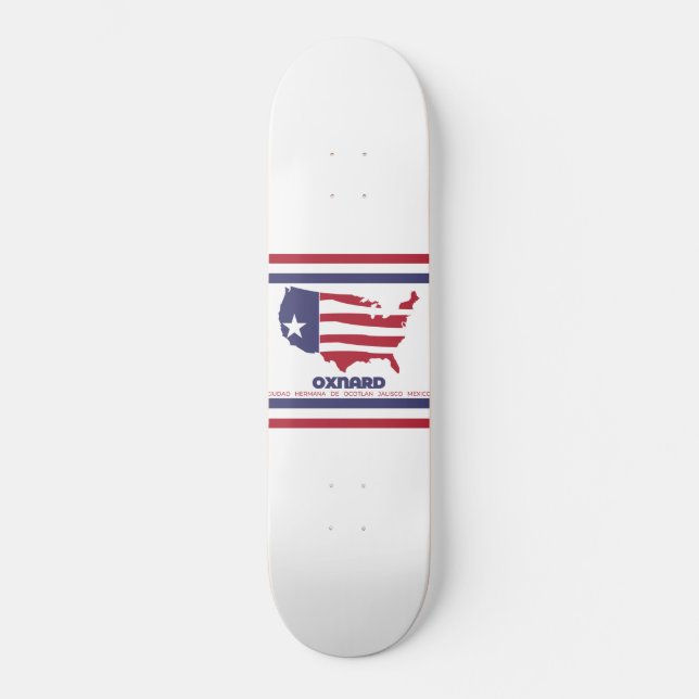 Skateboard Bandera de Oxnard (California) (Anverso)