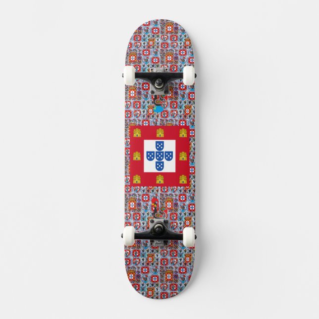 Skateboard Bandera de Portugal (Anverso)
