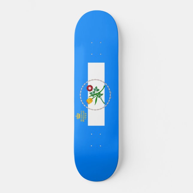 Skateboard Bandera de Queens (municipio de Nueva York) (Anverso)
