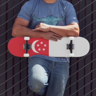 Skateboard Bandera de Singapur