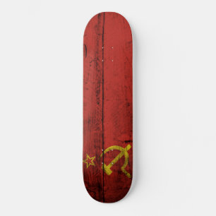 Skateboard Bandera de Unión Soviética en grano de madera