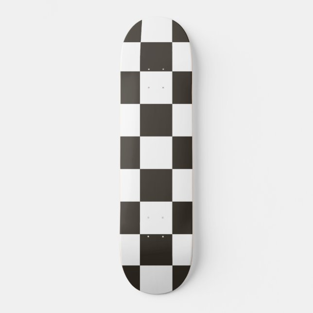Skateboard Bandera de verificación (negro y blanco) (patrón d (Anverso)