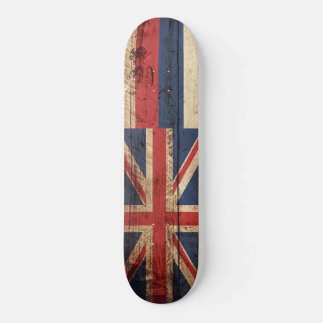 Skateboard Bandera del estado de Hawaii en grano de madera (Anverso)