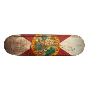 Skateboard Bandera del estado de la Florida en grano de