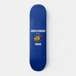 Skateboard Bandera del estado de Wisconsin