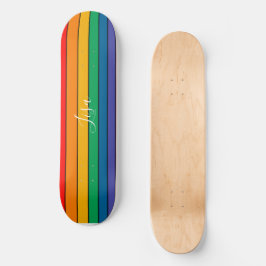 Skateboard Bandera del Orgullo Arco Iris Monograma LGBTQ - No