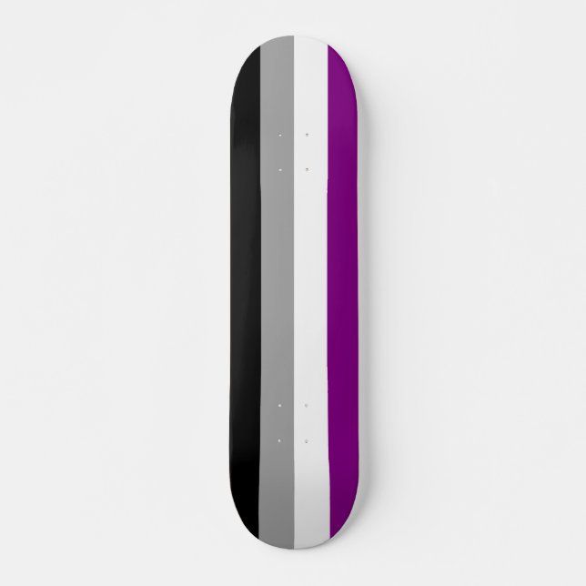 Skateboard Bandera del Orgullo Asexual (Anverso )