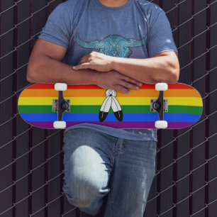 Skateboard bandera del orgullo de dos espíritus de SlipperyJo