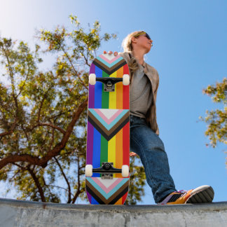 Skateboard Bandera del Orgullo del Progreso LGBTQ+