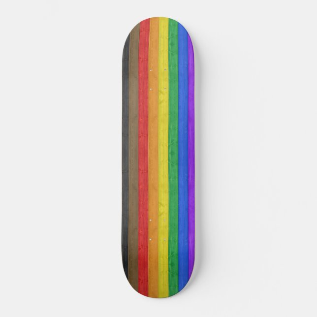 Skateboard Bandera del orgullo gay inclusiva de SlipperyJoe,  (Anverso)