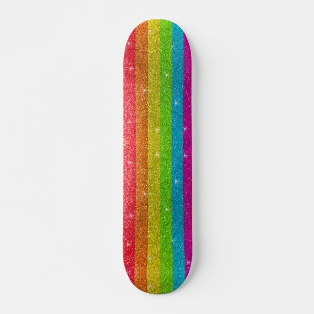 Skateboard Bandera del orgullo gay Purpurina arcoiris paraliz (Anverso )