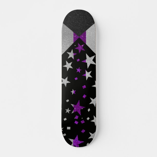 Skateboard Bandera del Orgullo Gay Starry Purpurina espumosam (Anverso )