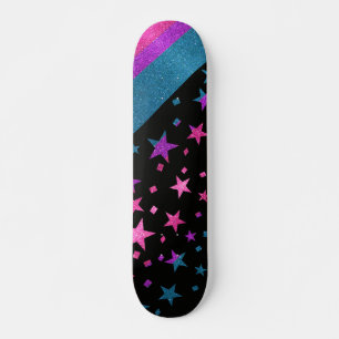 Skateboard Bandera del Orgullo Gay Starry Sparkly Bisexual Pu