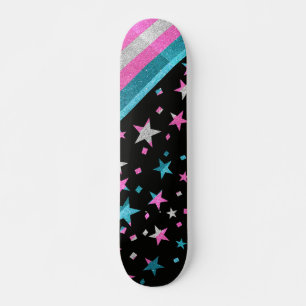 Skateboard Bandera del Orgullo Gay Starry Sparkly Trans Purpu