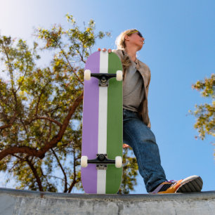 Skateboard bandera del orgullo genderqueer de SlipperyJoe lav