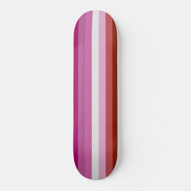Skateboard Bandera del Orgullo Lesbiano Rosa (Anverso)