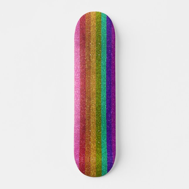 Skateboard Bandera del Orgullo LGBTQIA Purpurina de bandas Pu (Anverso )