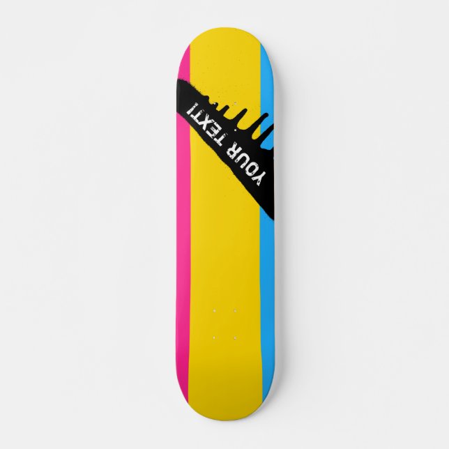 Skateboard Bandera del Orgullo Pansexual (Anverso )
