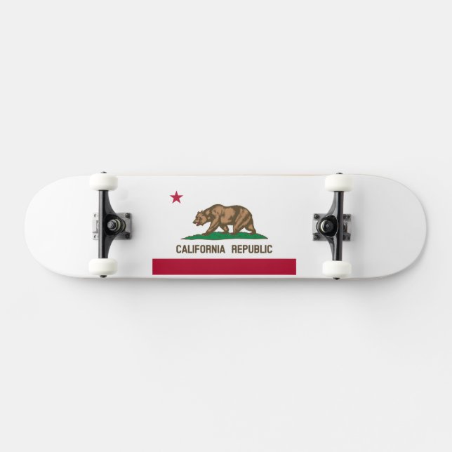 Skateboard Bandera del oso de la República Cali de California (Horz)