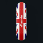 Skateboard Bandera del Reino Unido/Unión Jack | Personalizado<br><div class="desc">NewParkLane - Skateboard personalizado, con la bandera nacional del Reino Unido; el Union Jack. Fácil de personalizar en Zazzle con su propio texto para un diseño personalizado. Todos los estilos de texto, colores, tamaños se pueden modificar para adaptarlos a sus necesidades. Proteja esta colección para ver los elementos coincidentes. ¿Tienes...</div>
