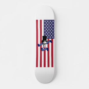Skateboard Bandera divertida de Estados Unidos