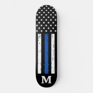Skateboard Bandera estadounidense de la policía personalizada