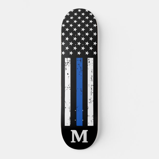 Skateboard Bandera estadounidense de la policía personalizada (Anverso)
