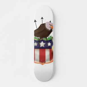 Skateboard Bandera estadounidense del águila dorada estrellas