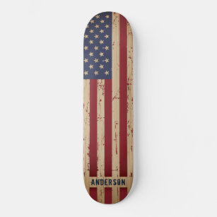 Skateboard Bandera estadounidense patriótica de madera rusa p