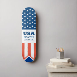 Skateboard Bandera estadounidense Patriótica Personalizada